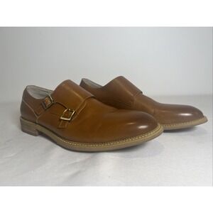 English Laundry DOUBLE MONK STRAP Men's Brown Leather LOAFERS ELC2191  SIZE 9 M